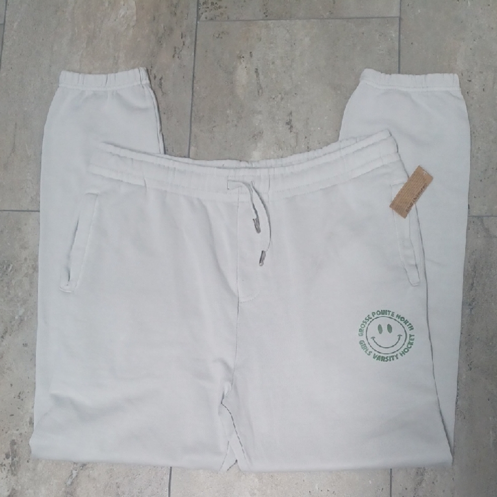 Lane Seven Gray Sweatpants Pants with Green Logo Size L